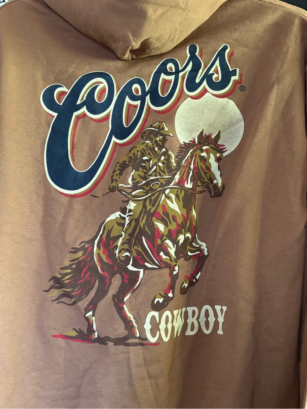 Coors Cowboy Graphic Hoodie in Brown